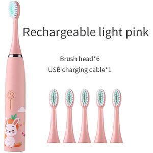Creatieve Wassen Kinderen Elektrische Tandenborstel Draagbare Ultrasone Oplaadbare Soft Haar Cartoon Tandenborstel