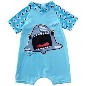 1-5Y Peuter Kids Baby Meisjes Jongens Badmode Shark Print Korte Mouw Bikini Badpak Een Stuk Kleding