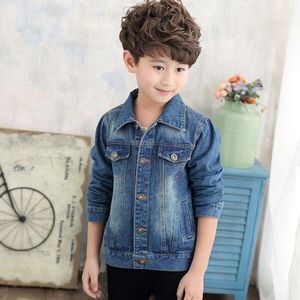 Lente Herfst Baby Jeans Denim Jas Voor Jongen Lange Mouw Turn Down Kraag Jas Kinderen Bovenkleding Jassen Kinderkleding LZ330