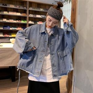 Basic Jassen Vrouwen Lente Chic Denim Harajuku Baggy Jeugd Vrouwelijke Korte Uitloper Koreaanse Kwastje Alle-Match Preppy Meisje Streetwear