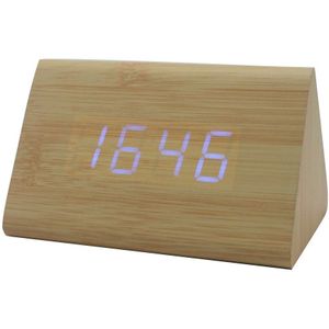 1 Pc Houten Hout Klok Moderne Houten Versie Digitale Elektronische Bureauklok Led Display Tijd Voor Thuis Kinderen Slaapkamer kantoor