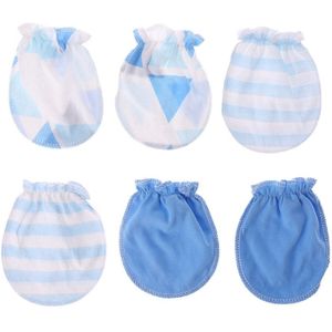 3Pairs Baby Anti Krabben Handschoenen Pasgeboren Bescherming Gezicht Katoen Scratch Wanten