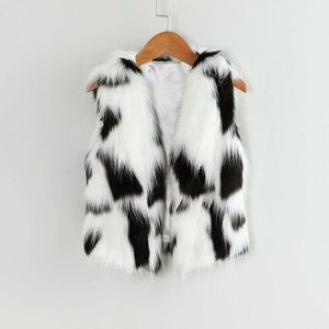 TELOTUNY Kids Baby Girl winter Faux Fur Dikke vest Jas Waterval Luipaard Warme Pluche Uitloper Harige vest kleding ZO14
