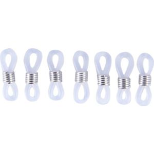 100 Stuks Springs Met Plastic Siliconen Verbinding Bril Ketting Siliconen Anti-Slip Rubberen Ring Band Oogjes Voor Bril Band touw