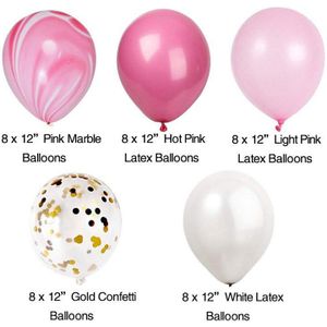 40 Pcs 12 Inch Multi Kleur Latex Marmer Ballon Roze Goud Confetti Ballon Set Verjaardag Bruiloft Baby Shower Party Decoraties