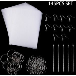 145/198Pcs Shrinky Art Papier Krimpkous Vel Plastic Kit Perforator Sleutelhangers Potloden Diy Tekening Art Supply