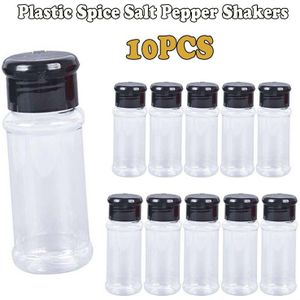 10 Stks/set 100Ml Spice Zout Peper Shakers Zwart Kruiden Jar Kan Peper Fles Barbecue Specerij Keuken Gadget Tool