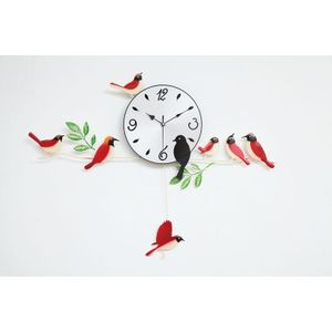 de wandklok woondecoratie quartz klokken schilderen horloge morden vogels unieke ambachtelijke keer sweep