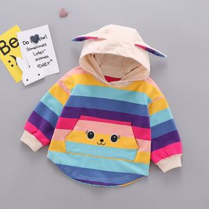 Kinderen Lange Mouw Truien Herfst Lente Baby Peuters Meisje Jongen Regenboog Streep Katoen Sweatshirt