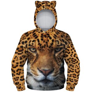 Herfst Winter kinderen Hoodies Leopard 3D Print Kids Sweatshirts Junior Kind Kleding Trui 5-12y Jongen &amp; Meisje Hooded Truien