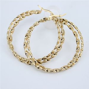 Goud Kleur Hoepel Oorbellen Grote Cirkel Oorbel Mode-sieraden Voor Vrouwen Meisjes Oor Clip Koreaanse Oorbellen LH704