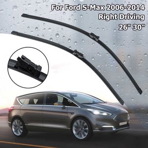 1 Paar 26 ""30"" Platte Voorruit Ruitenwissers Blades Voor Ford S-Max 2006- Rubber Plastic Auto Accessoires