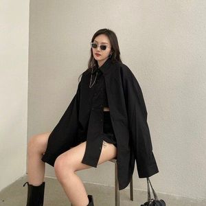 Xitao Split Vrouwen Blouse Mode Zwart Wit Herfst Volledige Mouw Godin Fan Casual Minderheid Elegante Losse Shirt ZP2454