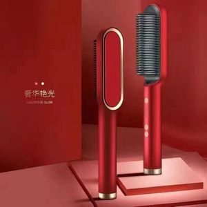 Professionele Stijltang Krultang Borstel Keramische Elektrische Rechtzetten Baard Borstel Snelle Verwarming Krultang Stijltang Kam Styler