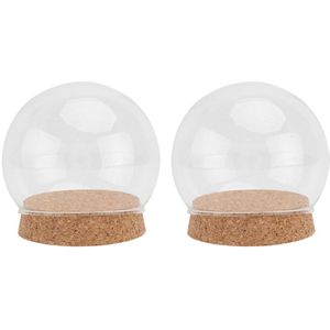 2Pcs Bewaard Bloem Glas Cover Beeldje Model Container Display Container