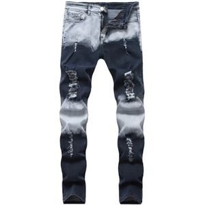 Dye Jeans Homme Casual Slim Fit Denim Broek Plus Size 42 Biker Hip Hop Skinny Jeans Mannen