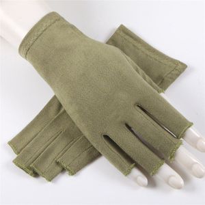 Suede Zonnebrandcrème Handschoenen Mannelijke Vrouwelijke Zomer Dunne Korte Stijl Semi-Vinger Rijden Antislip Handschoenen Voor Man Vrouw SZ007W