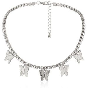 Stonefans Monarch Vlinder Ketting Hanger Rhinestone Sieraden Voor Vrouwen Bling Crystal Choker Verklaring Ketting Tennis Chain