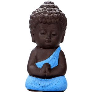 4.9*9.5 Cm Boeddhisme Litlle Meditatie Monnik Kleine Standbeelden Miniatuur Craft Boeddhabeelden Klei Mini Chinese Boeddhisme Zen Monniken