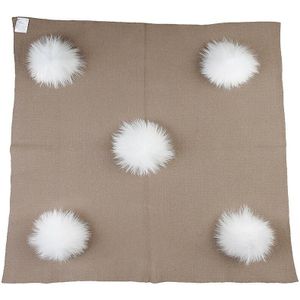 Warm Pasgeboren Kids Baby Wol Inbakeren Deken Reizen Slapen Deken Met Echt Bont Pompom Effen Kleur Beddengoed Die Doeken Wrap