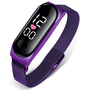 Waterdicht Vrouwen Digitale Horloge Led Sport Horloge Mode Magetic Mesh Band Dames Elektronische Horloge Reloj Hombre Relogio