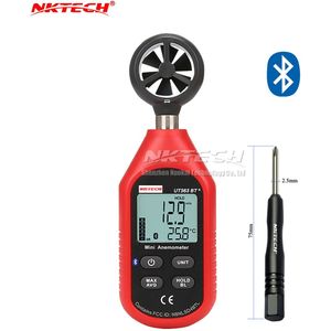 NKTECH UT363BT PLUS Wind Meter Digitale Bluetooth Zakformaat Anemometer Meting Thermometer Mini Wind Meter Anemometer