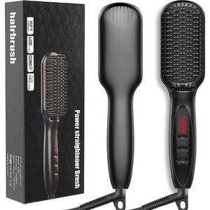 Haar Borstel Stijltang Keramische Baard Stijltang Elektrische Kam Flat Iron Verwarming Anti-Statische Smoothing Kam Styling Tool