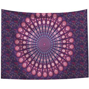 Tapijt Muur Opknoping Polyester Indische Mandala Patroon Deken Woondecoratie Yoga Multifunctionele Mat Kleine 95x73cm