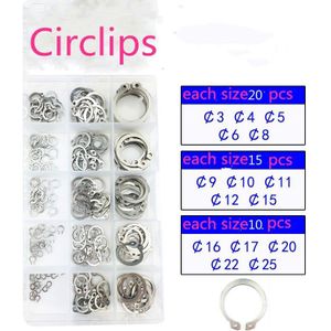 M3 - M25 Circlips Voor As Type Een As Borgring Borgring Kaart Buitenste Snap Ring 304 Roestvrij Stalen Klem lente