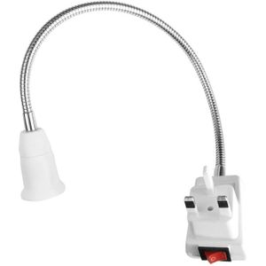 Ac 110-230V 6A E27 Licht Lamp Houder Flexibele Extension Converter Switch Adapter Socket 20 Cm Eu /Uk Plug