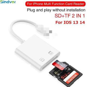 Voor Iphone Multi Kaartlezer Voor Bliksem Voor Sd Tf Geheugenkaart Lezers Ondersteuning IOS13 14 Voor Iphone 6/7/8/X/Xr/11/12 Pro Max