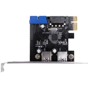 -PCIE Naar 2 Poorten Usb 3.0 Uitbreidingskaart Desktop Front 19/20 Pin Interface Voor Windows Xp/7/8/8.1/10