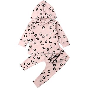 Baby Lente Herfst Kleding Luipaard Baby Baby Meisje Kleding Lange Mouwen Hooded Tops + Leggings Broek 2 Stuks Outfits trainingspak