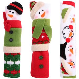 OurWar 3 stks/set Sneeuwpop Keuken Apparaat Handvat Covers Christmas Decor Keukengereedschap Magnetron Deur Koelkast Handvat Sets