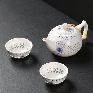 Chinees Blauw-Wit Prachtige Keramische Theepot Teawear Thee Cup Porselein Chinese Kung Fu Thee Set Drinkware Gaiwan