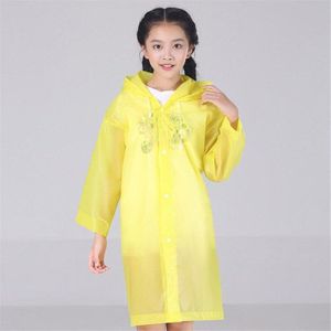 Kids Regenjas Poncho Lange Doorzichtige Plastic Regenjas Cover Waterdicht Hooded Regenkleding Student Kinderen Meisje Jongen Regen Jas