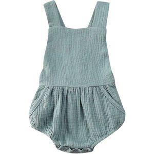 Zomer Casaul Leuke Baby Baby Bodysuits Peuter Jongens Meisjes Solid Katoen Linnen Jumpsuit Baby Kleding Bib Broek Kinderen Outfit
