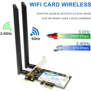 3000Mbps AX200 802.11AX Wifi 6 Pci-E Netwerkkaart Bluetooth 5.0 Draadloze Wifi6 Pci Express Antena Wifi 5G Adapter AX200NGW Edup