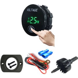 Auto Motorfiets Dc 5 V-48 V Led Panel Digitale Voltage Meter Batterij Capaciteit Monitor Voltmeter Met Touch Op uit Schakelaar Auto Styling