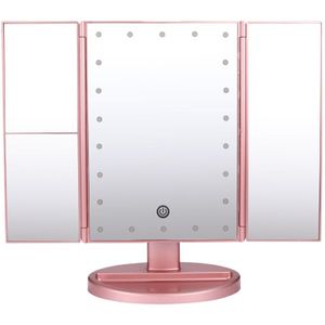 Led Touch Screen 22 Licht Make-Up Spiegel Tafel Desktop Make 1X/2X/3X Vergrootglas Spiegels Vanity 3 Vouwen verstelbare Spiegel