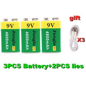 Hoge Capaciteit Usb Batterij 9V 4800Mah Li-Ion Oplaadbare Batterij Usb Lithium Batterij Voor Speelgoed Afstandsbediening