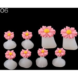 8 Stuks Neus Siliconen Separator Daisy Bloem Comfortabele Teen Duim Protector Nail Art Diy Tool Pedicure Separator Voetverzorging Gereedschap