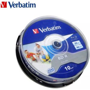 Original Verbatim 6X Blu-ray BD-R 25GB Blank Disc Recordable Media Unprintable Lots Blue Ray Disk Compact Storage blu ray player