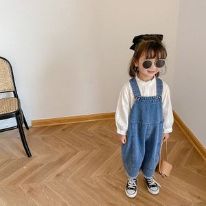 Lente Herfst Kinderen Mode Losse Alle-Wedstrijd Denim Overalls Koreaanse Stijl Toevallige Bib Broek