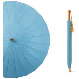 24K Lange Paraplu Houten Handvat Paraplu Modieuze Vrouwen Dubbele Grote Paraplu Riet Winddicht