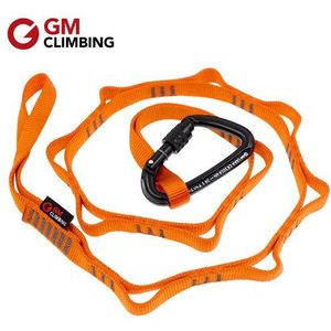 22kN 120cm Klimmen Sling Nylon Daisy Chain Touw met Loops en 24kN Karabijnhaak CE/UIAA Opknoping Riem Bergbeklimmen apparatuur