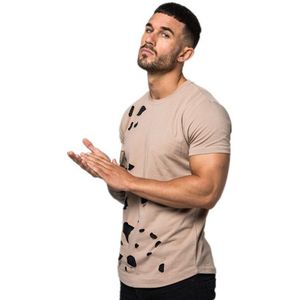 Moomphya Verontruste Ripped Holes Mannen T-shirt Streetwear Hip Hop Tshirt Slim Fit T-shirt Homme Zomer Tops Mannen Mode t-shirt