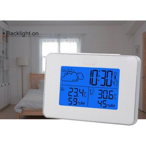 Draadloze Weerstation Thermometer LCD Digitale Scherm Outdoor Weerbericht Sensor Klok Thuis Hygrometer