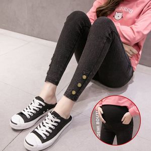 Knoppen Broek Stretch Skinny Moederschap Jeans Voor Zwangere Vrouwen Potlood Broek Broek Zwangerschap Leggings Verpleging Abdominale Jeans