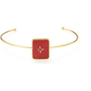 Wild & Gratis Vintage Vierkante Open Bangles Sieraden Voor Vrouwen Kleurrijke Enamel Goud Geometrische Armbanden Rvs Sieraden